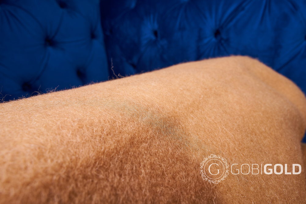 Одеяло тканое из шерсти мериноса LUX (овечья шерсть) ERDENET 150x200 см. - камэл