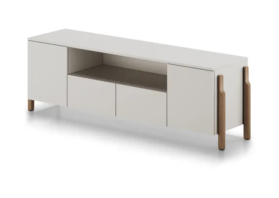 Тумба Basic под ТВ с нишей ширина 170 см (дымка)