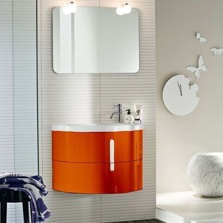 Idea Group Moon Раковина 950x450х540 мм в комплекте с тумбой, 2 выдвижных ящика, цвет: Rosso arancio Lucido L4C295 Rosso arancio Lucido (BC950)
