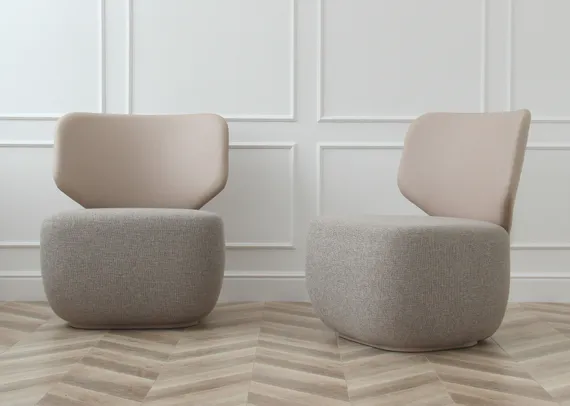 Кресло Ellipse E5.2 (бежевый, экокожа, рогожка)