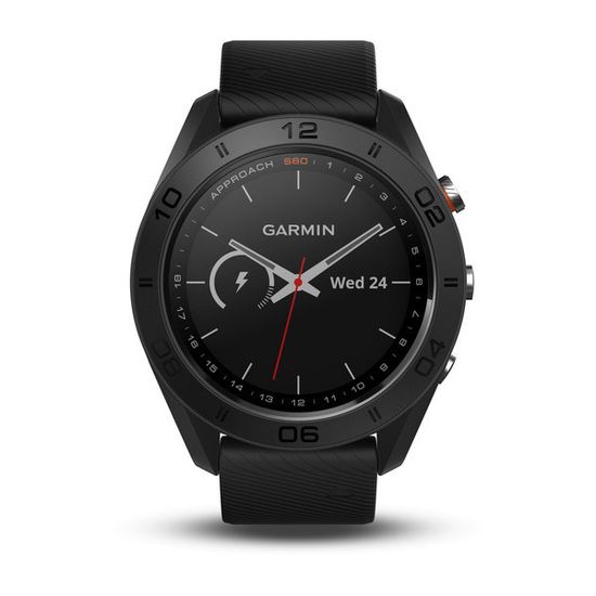 Умные часы для гольфа Garmin Approach S60 чёрные с черным ремешком 010-01702-00