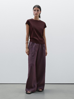 Massimo Dutti Хлопковая футболка, гранатовый