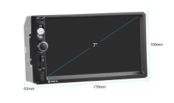 Автомагнитола сенсорная 7" 2DIN с пультом на руль и камерой (Bluetooth, USB, AUX, Mirror Link)