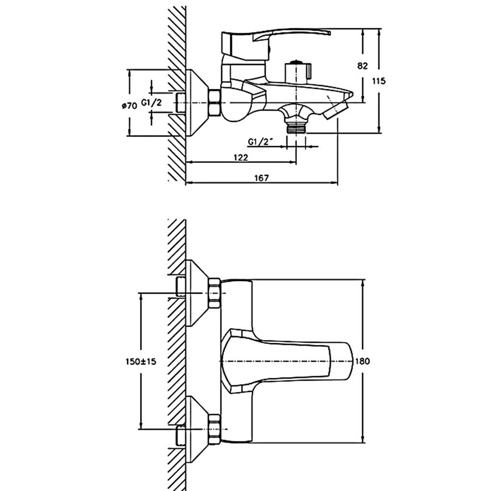 Смеситель для ванны 40к HB6070 HAIBA