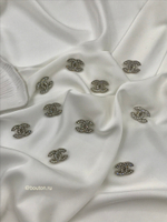 Пуговицы Шан. Серебро Лого стразы 22 мм