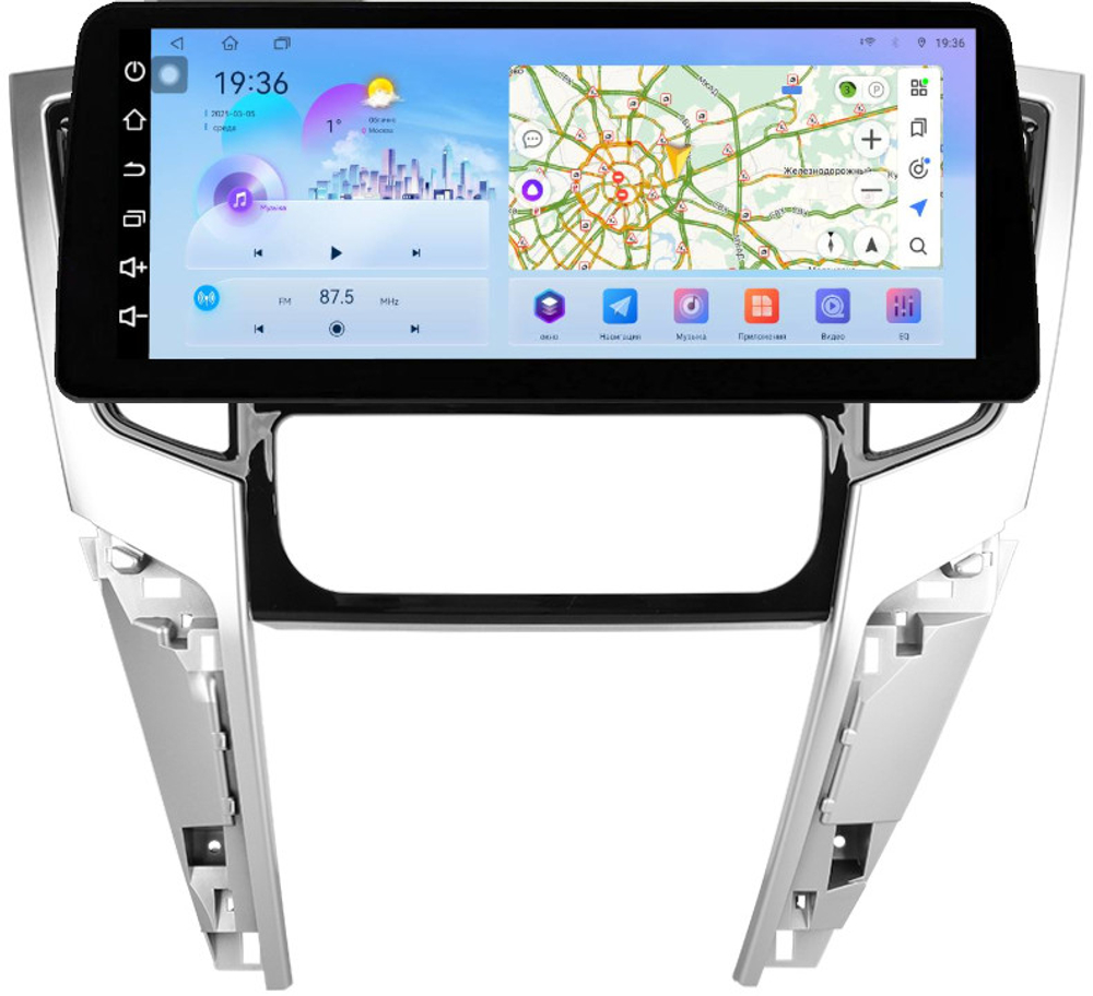 Магнитола для Mitsubishi L200 5 2019-2024 (климат, левый руль) - FarCar монитор 12.3" 2K QLED на Android 14, TS10, CarPlay, 4G SIM-слот