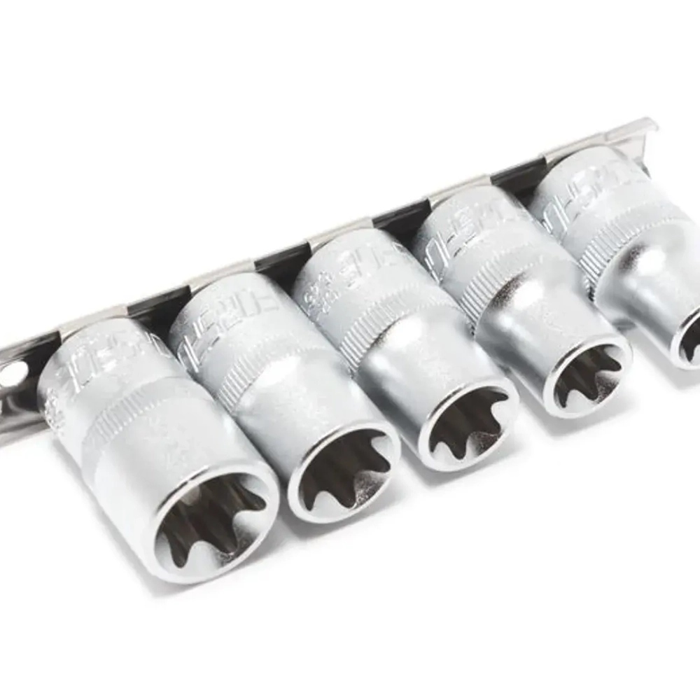 Набор головок Е-профиль 5пр. 1/2''(E12,E14,E16,E18,E20), на планке Forsage F-4053