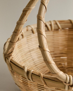 Zara Home Корзина из бамбука, цвет бежевый, 23 см