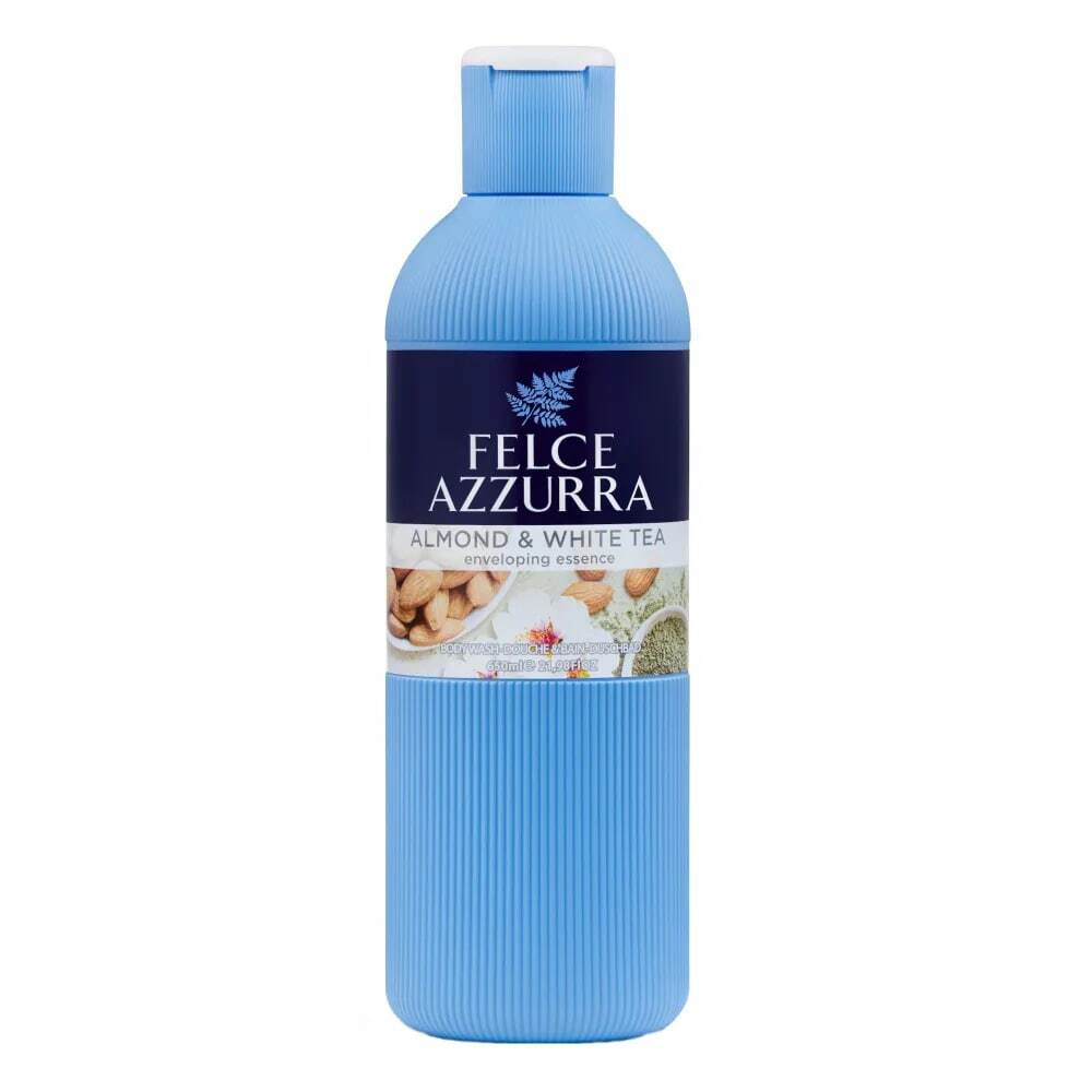 Felce Azurra Парфюмированный гель для ванны и душа «Обволакивающий аромат» Миндаль и Белый чай Bodywash Almond & White Tea 650 мл