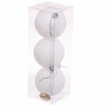 Новогодние шары 8 см (набор 3 шт) «Матовый», белый