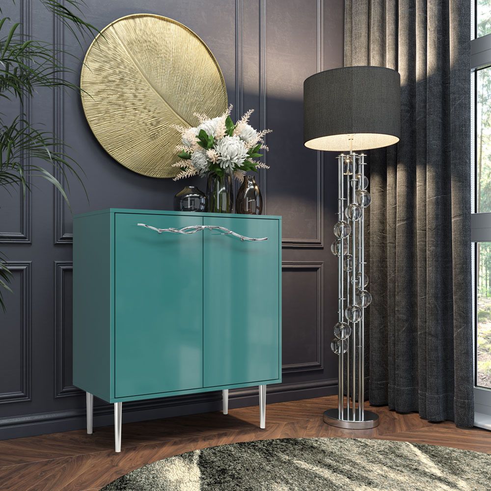 Комод Арт Колор Стайл Сильвер с 2 полками Пастельно-синий