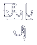 КРЮЧОК-ВЕШАЛКА №13 МЕТАЛЛИСТ ПОЛ.ХРОМ ЭФФЕКТ