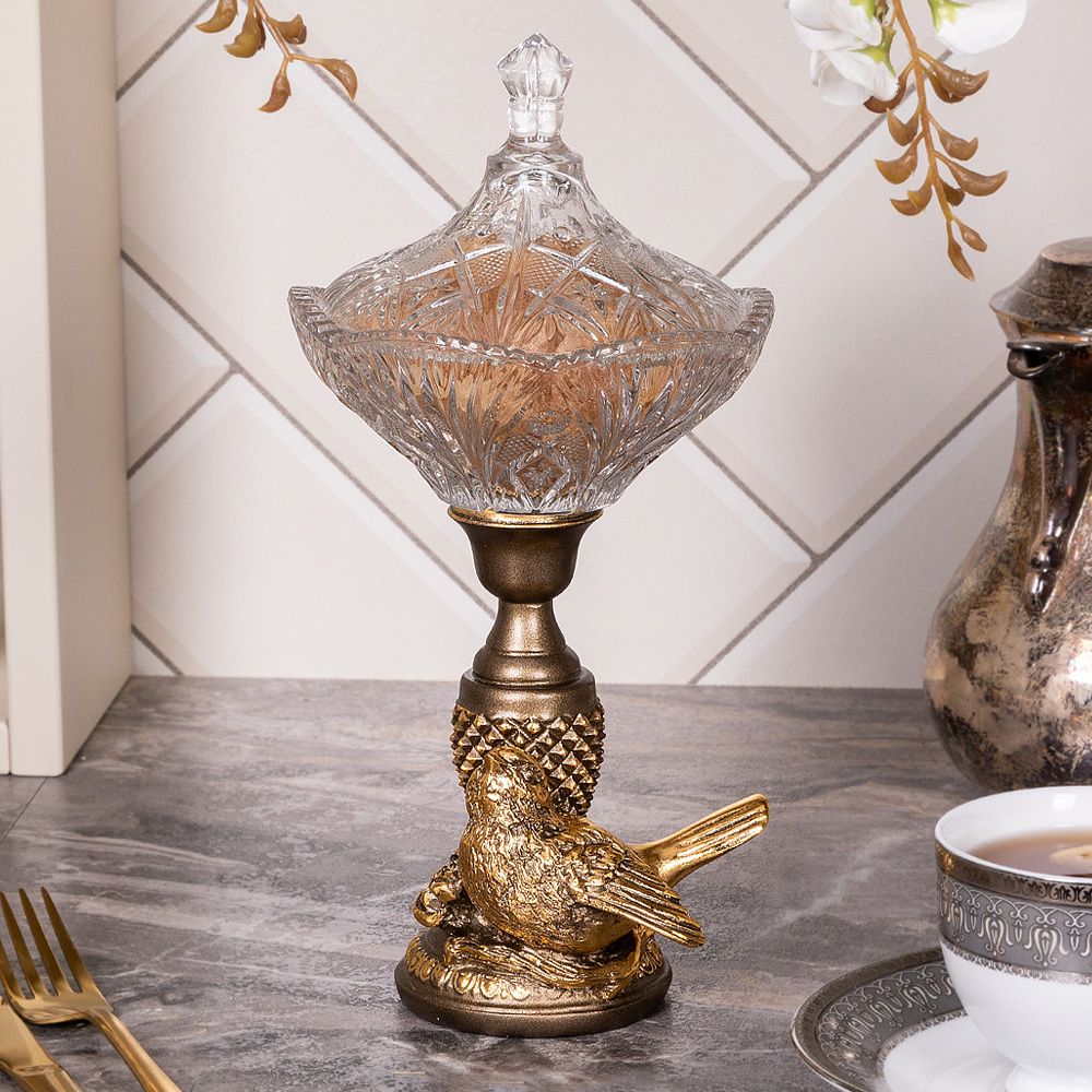 Сахарница стеклянная с крышкой Терра Сонг Бронза