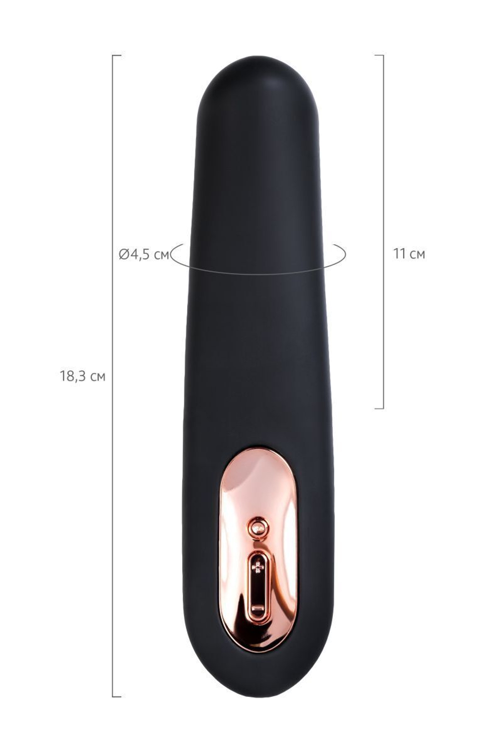 Черный нереалистичный вибратор Waname D-Splash Tsunami - 18,3 см. (Цвет: черный)