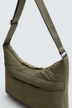 ZARA НЕЙЛОНОВАЯ СУМКА, ЗЕЛЕНЫЙ