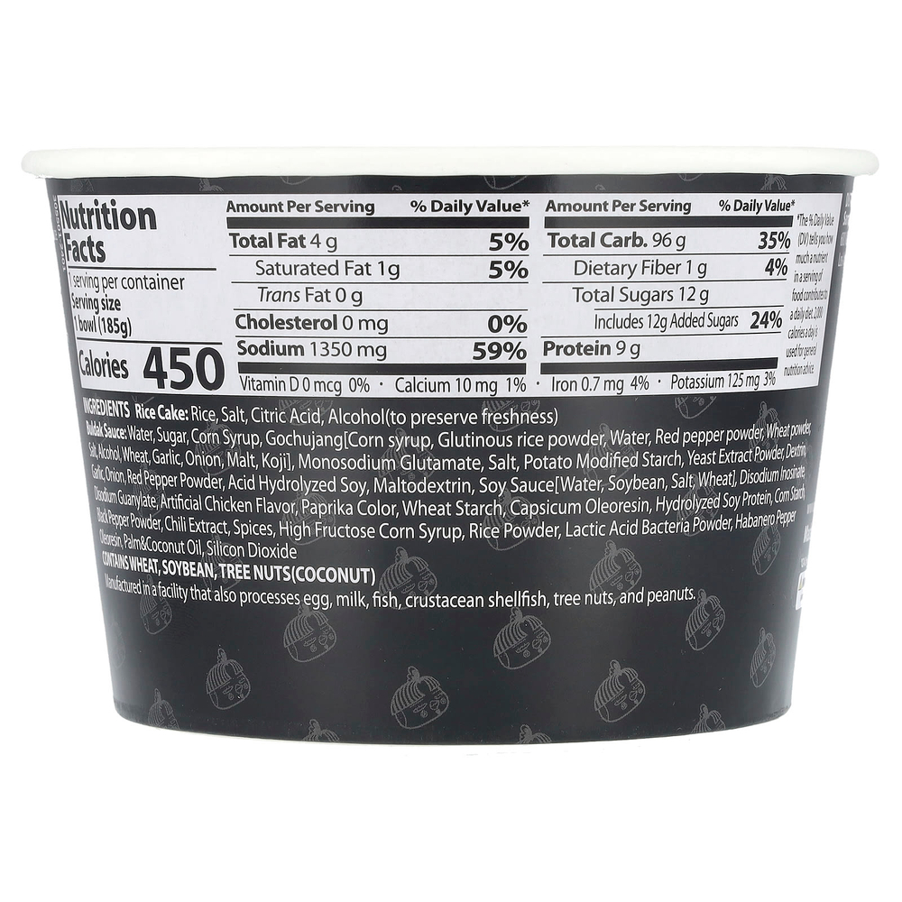 Buldak, Topokki, рисовые хлебцы, пряная курица, 185 г (6,52 унции)