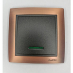 Рамка 1-я ProfiTec Tesla античная медь метал + вставка черный графит