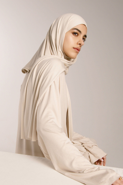 Хиджаб Молик двухслойный бежевый