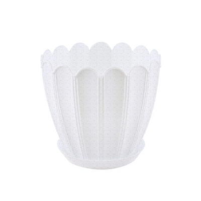 Кашпо "Хризантема" с поддоном 0,6л (бел)