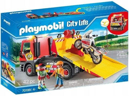 Конструктор Playmobil City Life - Помощь на дороге Эвакуатор с мотоциклом Плеймобиль 70199