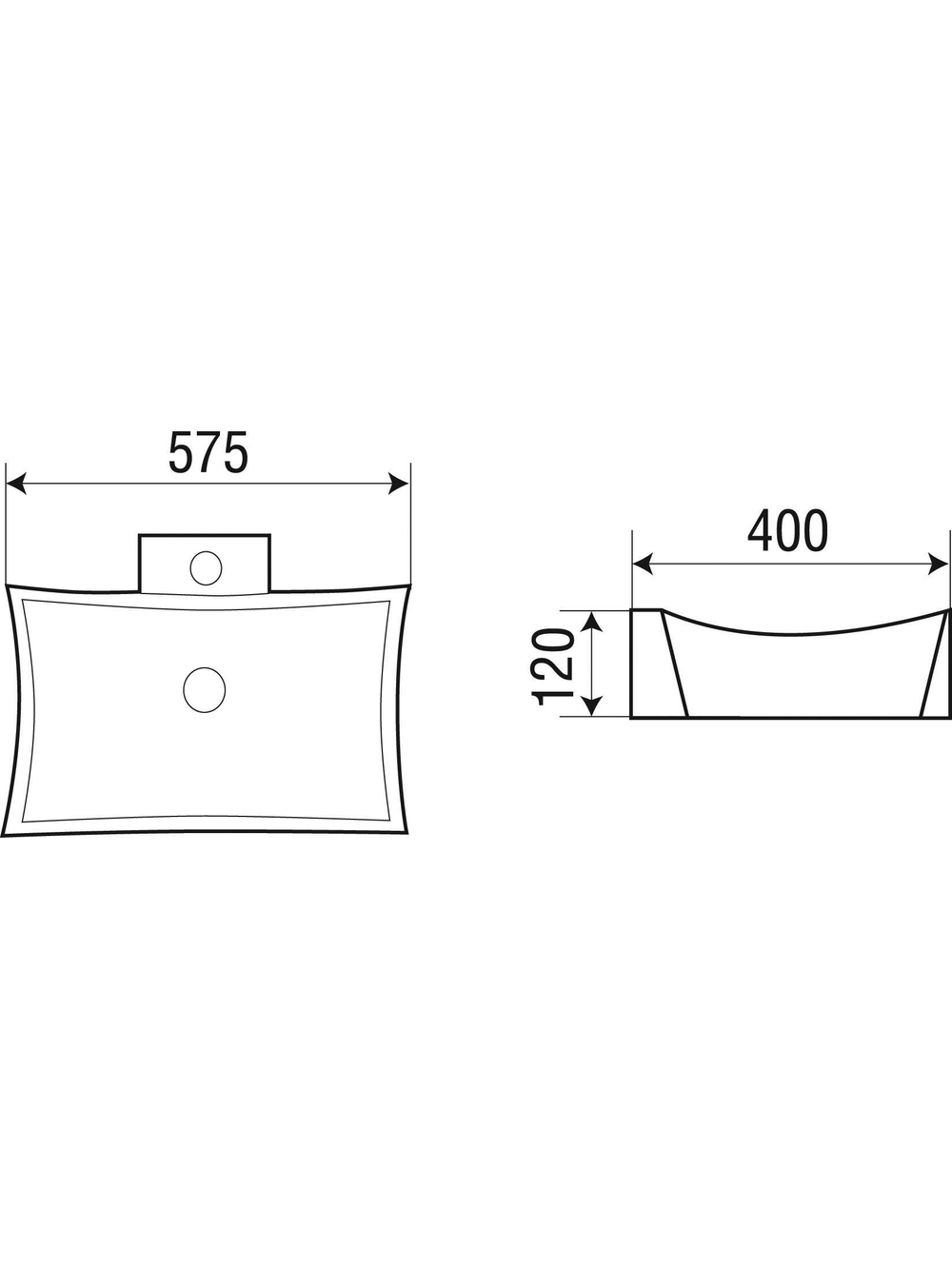 Раковина подвесная WeltWasser WW ELBACH 1012 575х400х120
