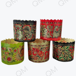 Форма бумажная под кулич 70/60 мм "Хохлома" от 20 шт/1 упак