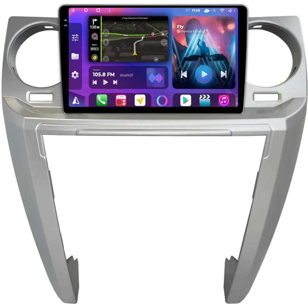 Магнитола для Land Rover Discovery 3 2005-2009 (прямые углы) - FarCar BM9-2K-9603A монитор 9.5" 2K QLED на Android 14, TS10, 4+32Гб, CarPlay, 4G SIM-слот