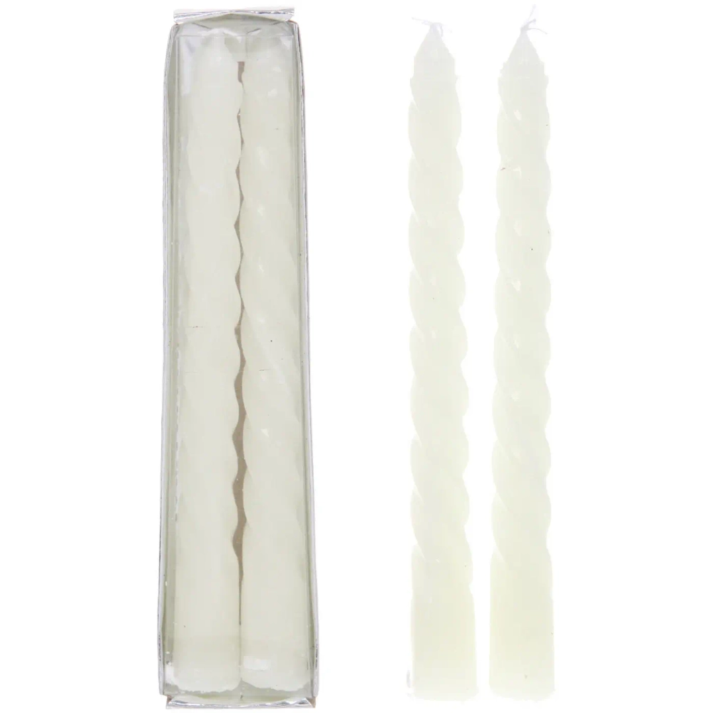 Свечи витые «Нежность» 2шт 15 см, цвет белый