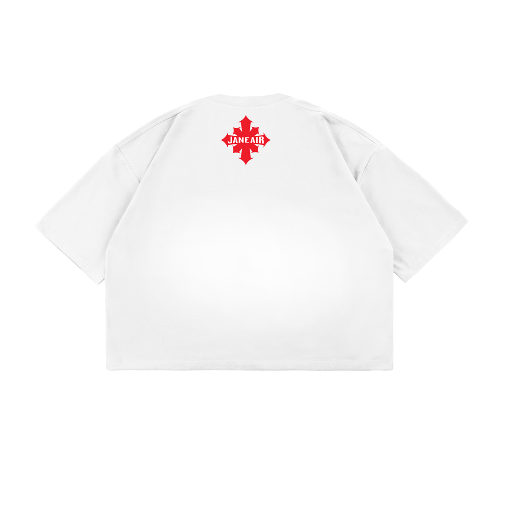 Футболка “КОРОЛЕВА FAKE” CROPTOP белая