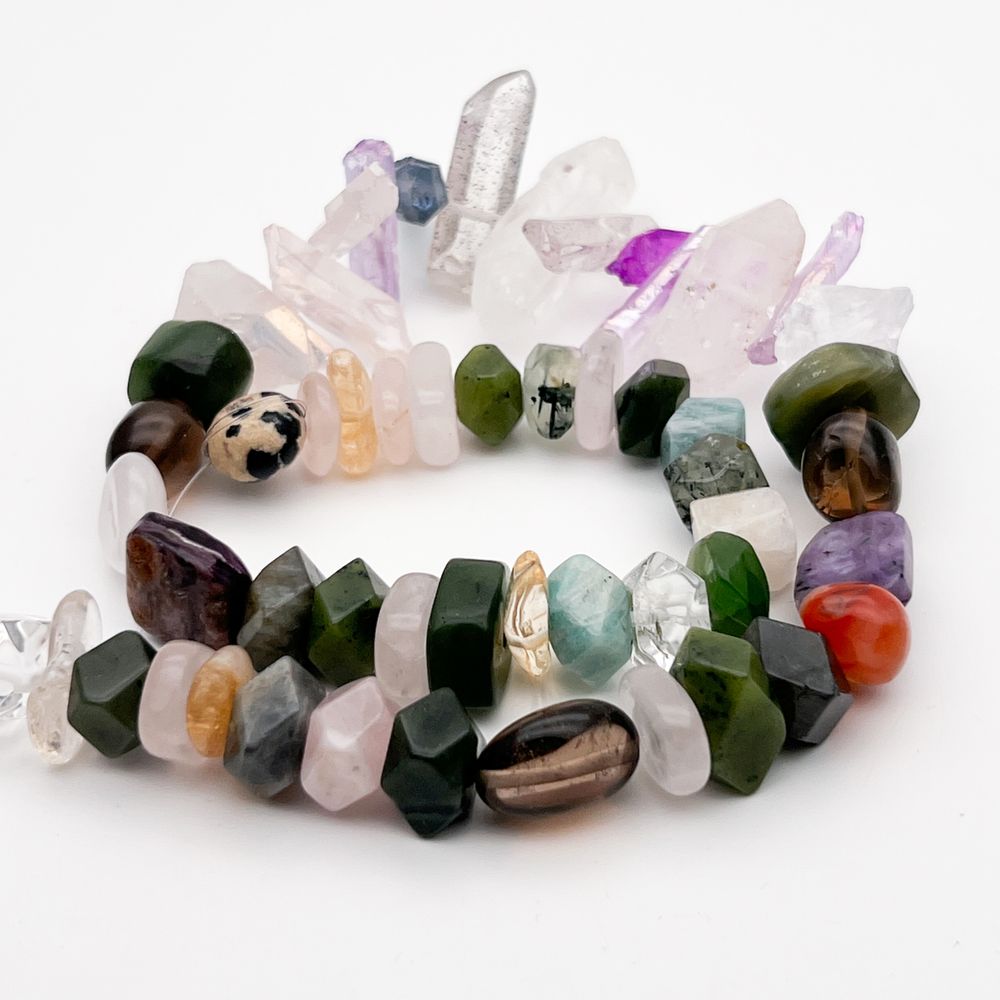 Натуральные камни микс бусины, размер около 9-25 мм, цена за нить 38 см