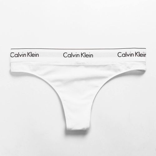 Женские трусы стринги белые в сетку Calvin Klein Women Modern Cotton