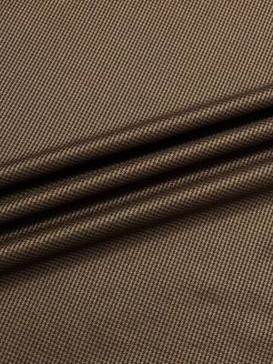 Шерсть с шелком super 120`s черно-шоколадный пье-де-пуль