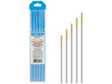 Электрод вольфрамовый золотой WL-15, Ф 1,6 мм (набор 5 шт) SOLARIS