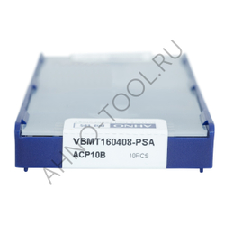 Пластина твердосплавная ISO VBMT160408-PSA ACP10B AHNO по стали, чистовая