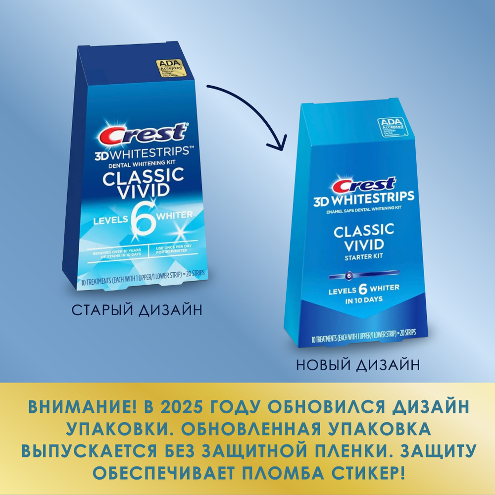 Отбеливающие полоски Crest 3D White Classic Vivid