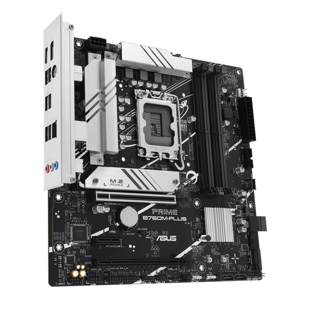 Материнская плата ASUS PRIME B760M-PLUS, LGA1700 4xDDR5 4xSATA3 2xM.2 RAID HDMI DP mATX
