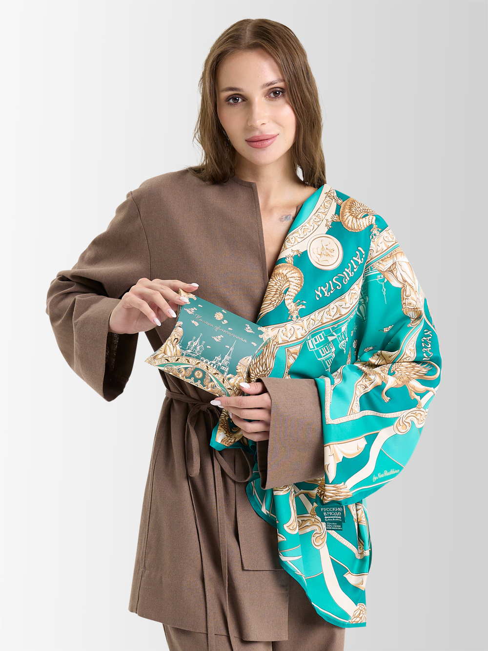 Платок «Казань Драгоценная» изумрудный