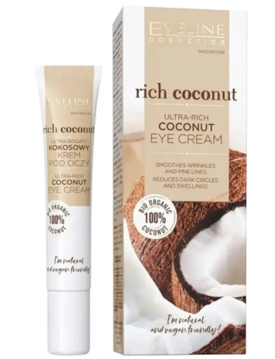 Крем для кожи вокруг глаз Eveline Rich Coconut богатый питательный кокосовый 20мл