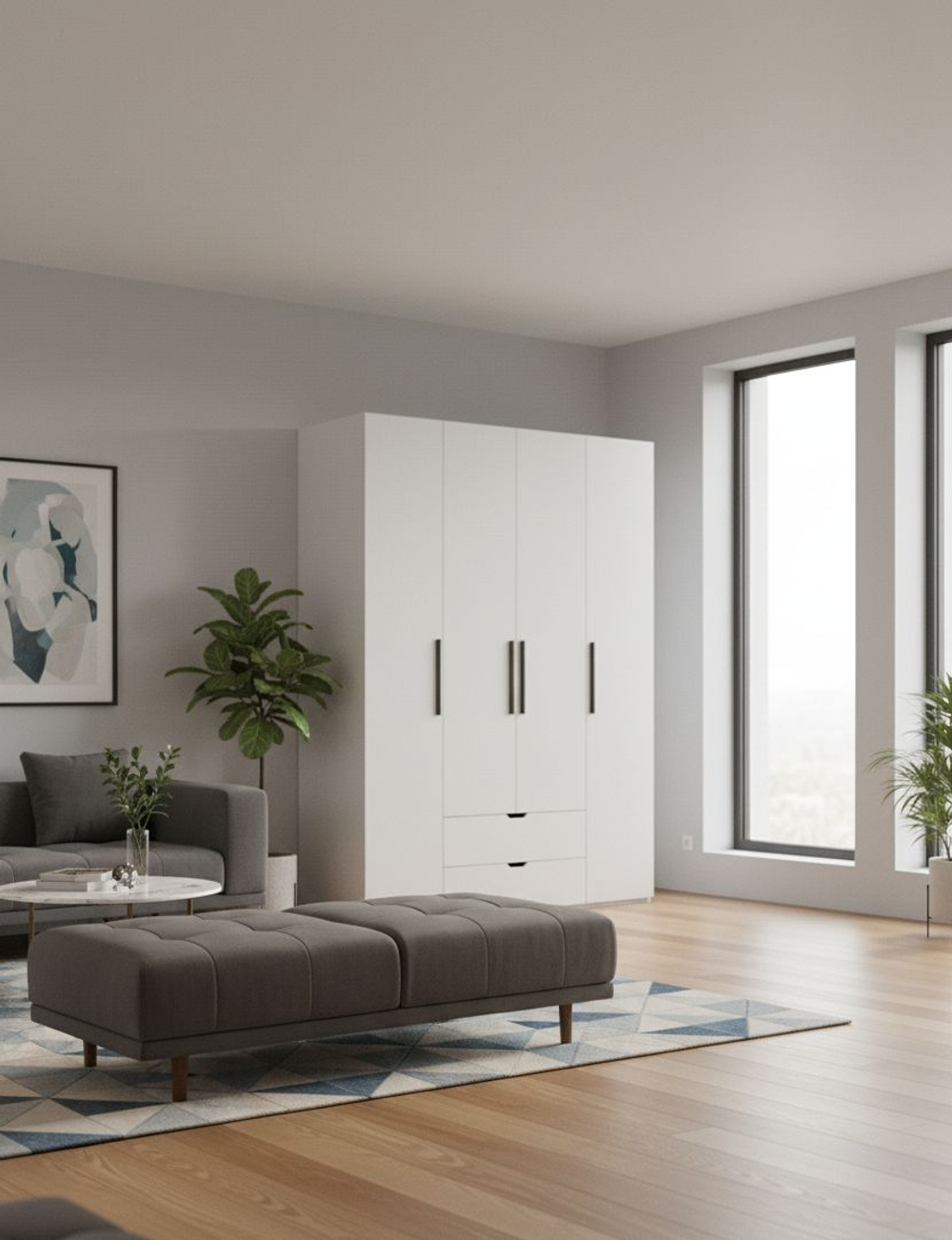 Шкаф для одежды, шкаф, Даллас, белый 80-700