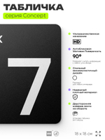 Табличка Этаж 7, на дверь и стену, навигационная и информационная, серия CONCEPT, 18х18 см, Айдентика Технолоджи