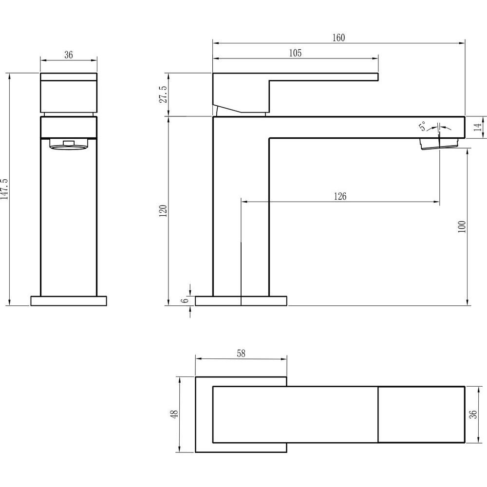 Смеситель для раковины Boheme Qubic 471-CR chrome