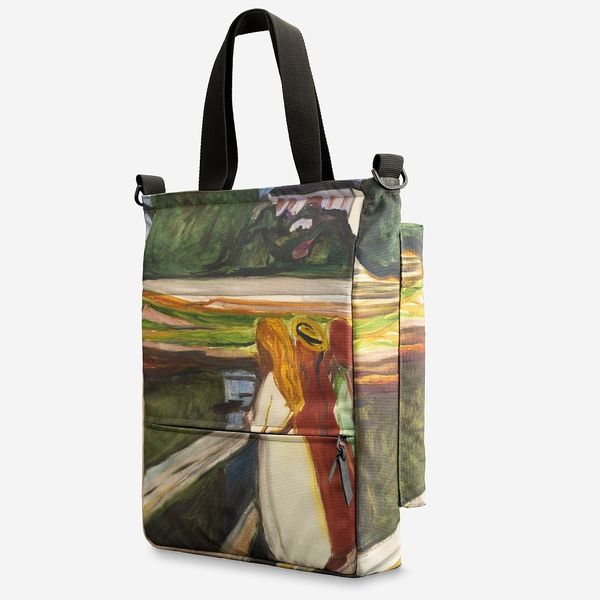 Шоппер Shopper Девушки на мосту (Эдвард Мунк) зеленый - фото 2