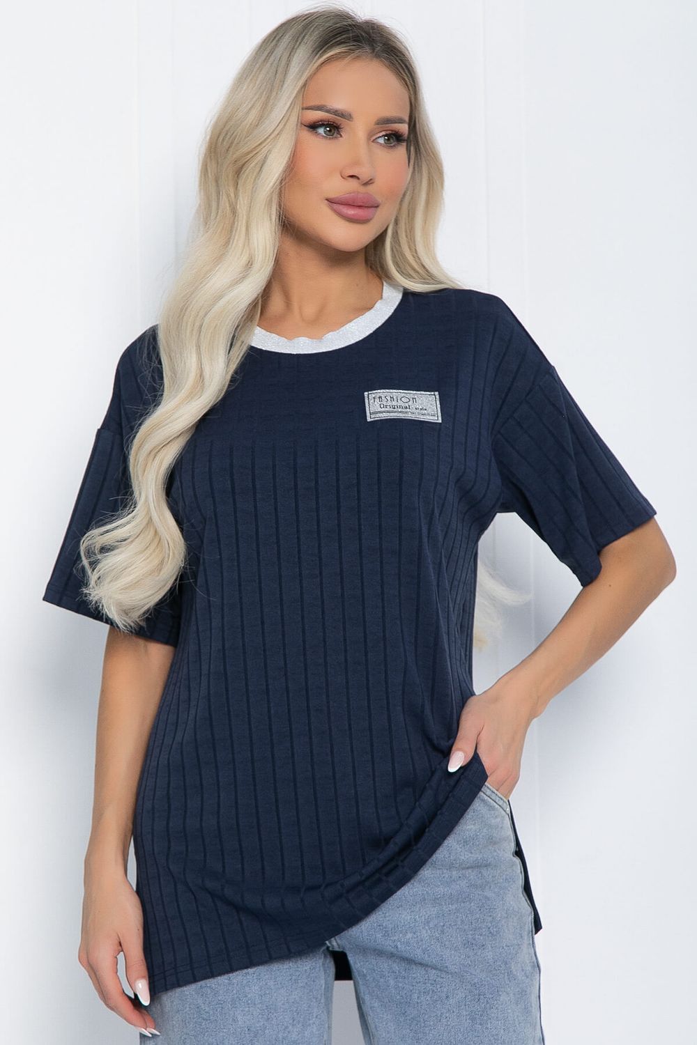 Футболка Ника (синяя) Б12452-7 LT Collection