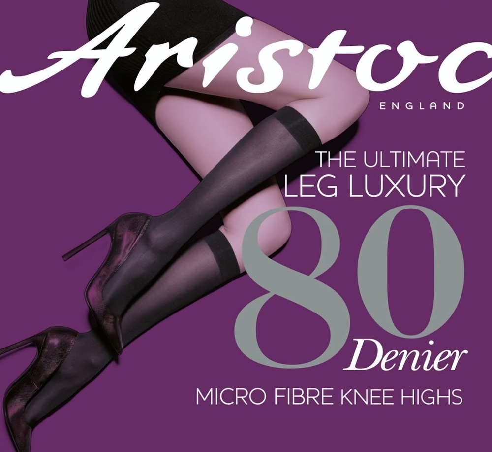 Нейлоновые гольфы Pretty Polly Aristoc 80D Knee Highs (Размер: S-M-L) (Цвет: черный)