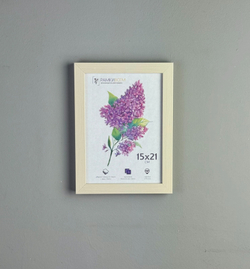 Фоторамка пластиковая 15х21 см, бежевая, структура дерева, арт. 1521.127316