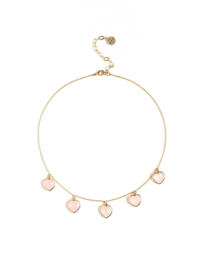 Чокер "Amour" с розовым кварцем Gold