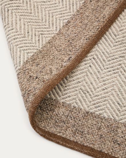 Ковер из бежевой шерсти Nifelia, 200 x 300