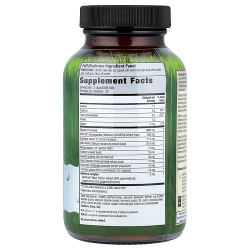 Irwin Naturals, ашваганда, 60 капсул с жидкостью