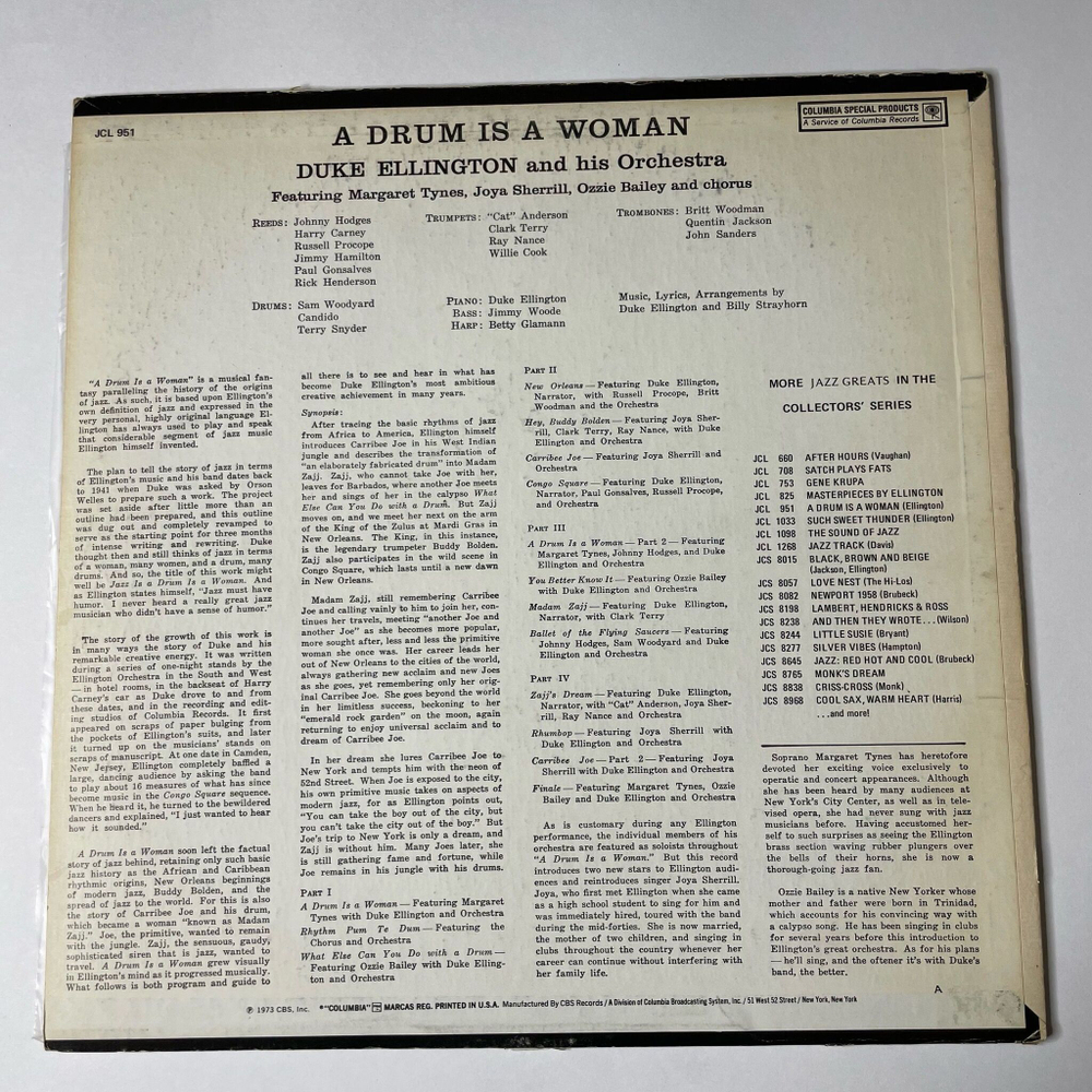 Винтажная виниловая пластинка LP Duke Ellington And His Orchestra A Drum Is A Woman (USA 1973)