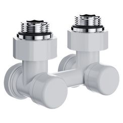 Узел нижнего подключения Royal Thermo Design угловой 1/2quot;х3/4quot; EK (белый)